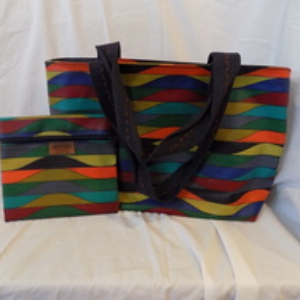 Vintage MISSONI Multicolor "Arch" Tote Style Purse